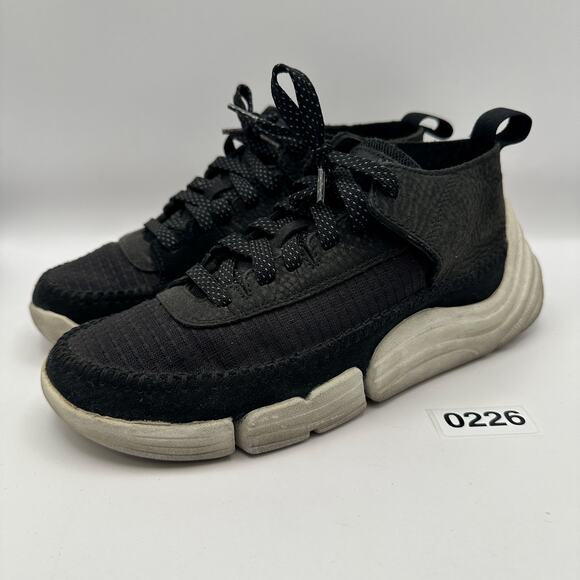 Clarks Women's 7 Trigenic Flex Black Fabric Leather - Picture 1 of 5